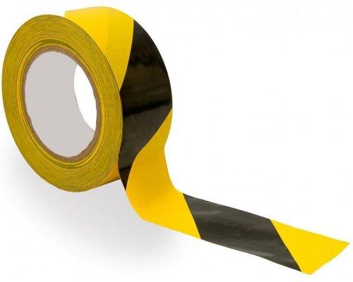 Лента для разметки, 150мкм, жёлто-чёрная, 50мм*33м