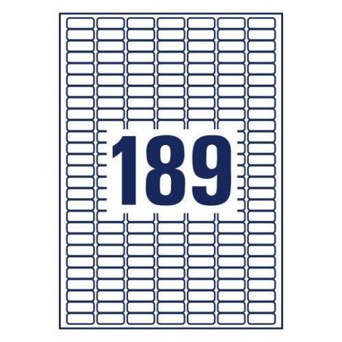 Этикетка PET, 25,4х10мм, белая для лазерной печати, 189 шт/лист, 16113