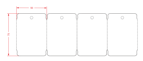 Бирка ТТ маркировочная термостойкая, 75*50мм, 500 в рул, вт76, 21110