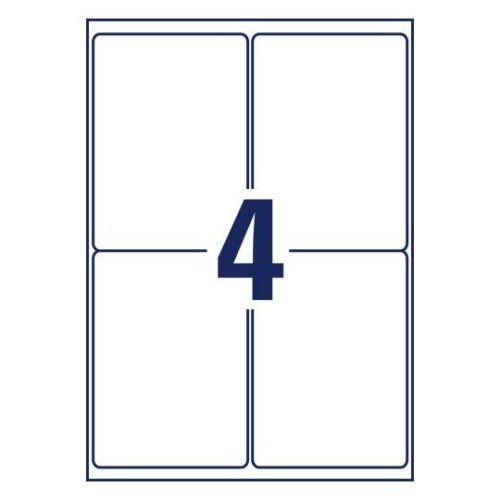 Этикетка PEТ, 105х148мм, белая для лазерной печати, 4 шт/лист, 16113